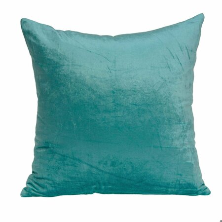 HOMEROOTS 18 x 7 x 18 in. Transitional Aqua Solid Pillow Cover with Poly Insert 334005
